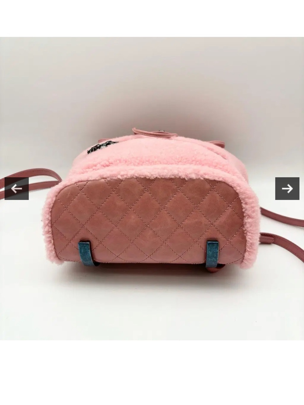 CHANEL Pink Quilted Leather & Sherpa Backpack with CC Turn-Lock - Picture 3 of 7
